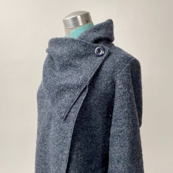 Marisa & Marie Boiled Wool Wrap Jacket With Sweater Sleeves, Italian, Size M - Picture 5 of 8